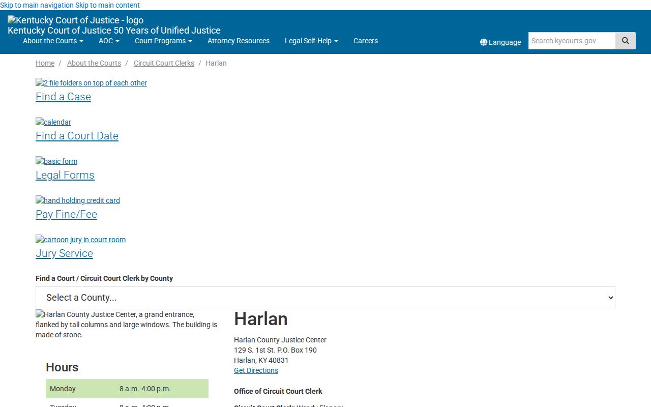 Harlan County released inmate court release records